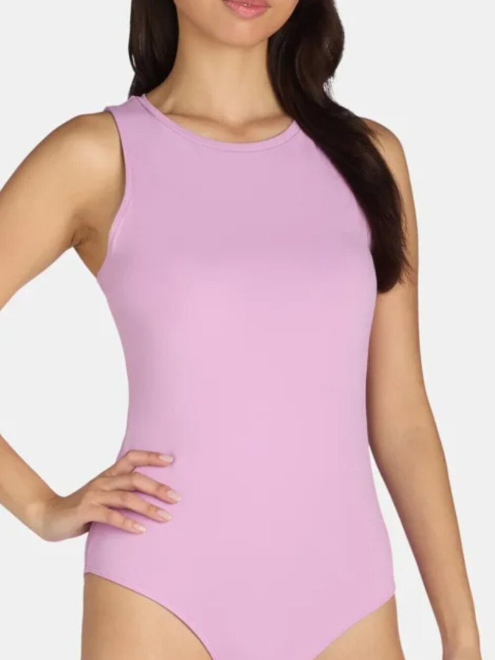 Time & Tru Purple Smoothing Sleeveless Tank Bodysuit Lavender